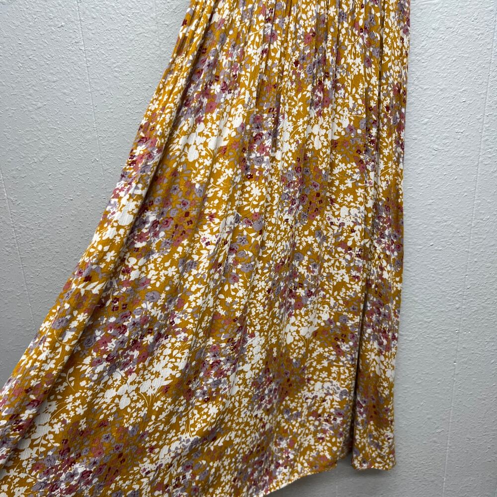 Milibon Floral Midi Smocked Dress Womens Medium Beachy Boho Coastal Cruise Party - Picture 7 of 16